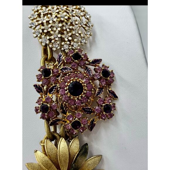 Banana Republic Vintage Floral Dragonfly Enamel‎ Rhinestone 
Necklace - Picture 10 of 13